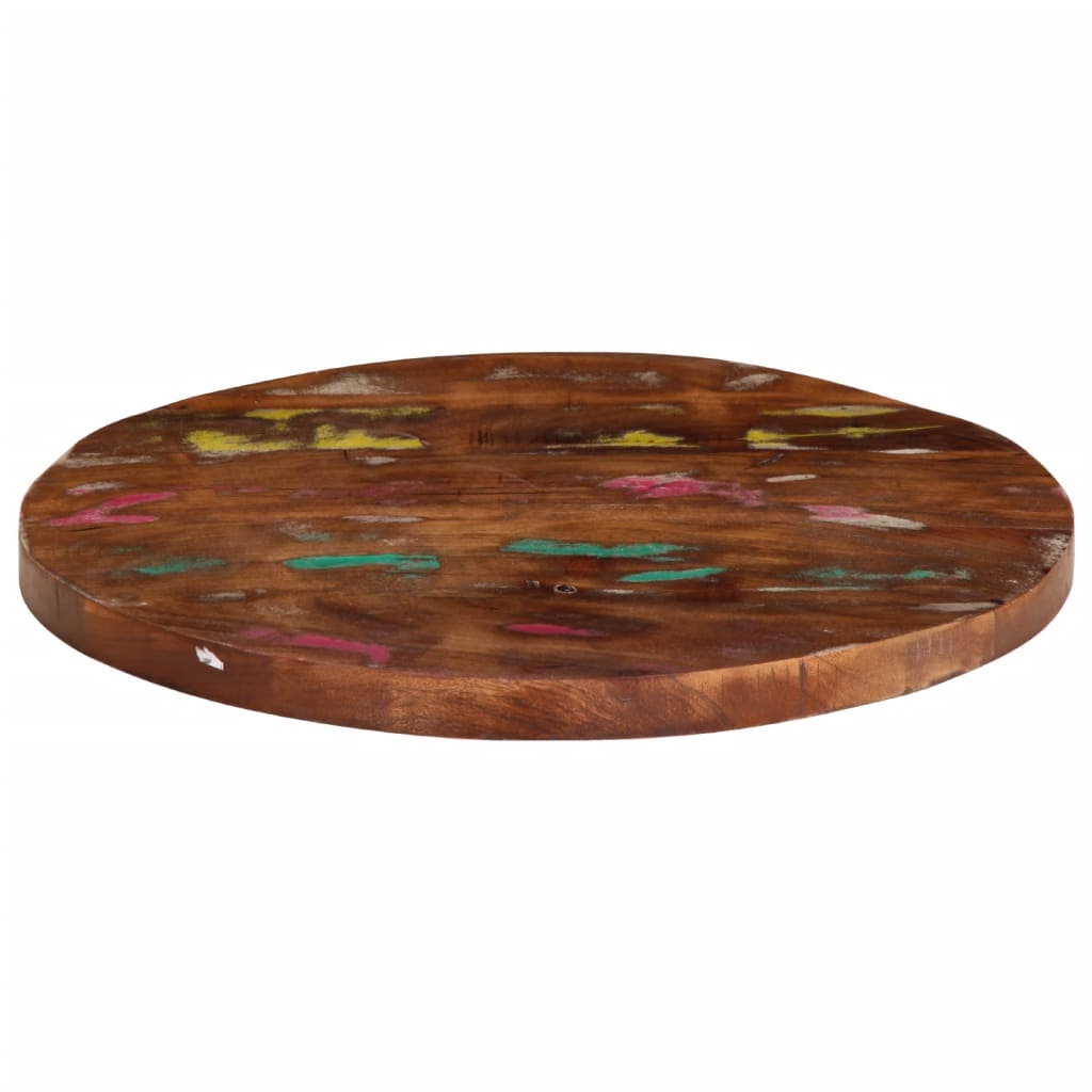 Piano per Tavolo Ã˜ 90x2,5 cm Rotondo Legno Massello di Recupero