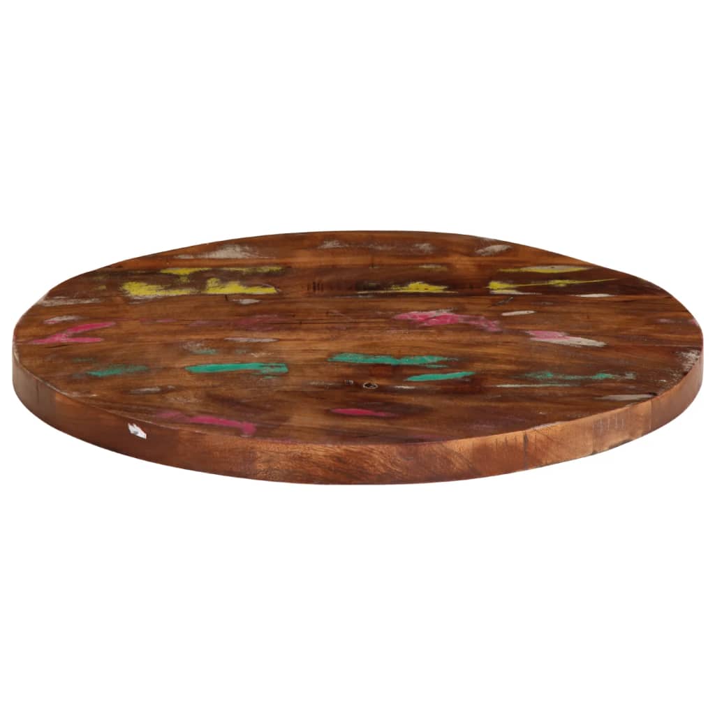 Piano per Tavolo Ã˜ 90x3,8 cm Rotondo Legno Massello di Recupero