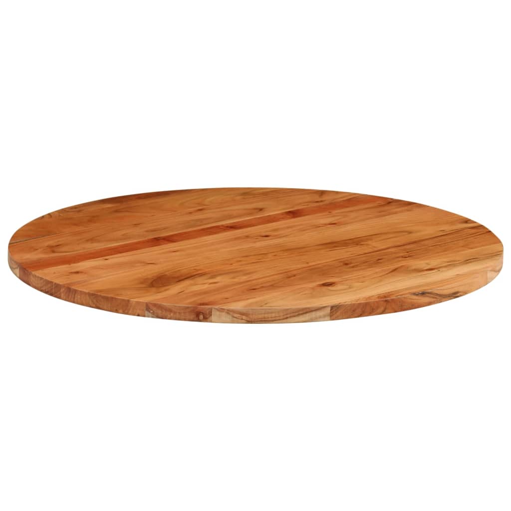 Piano per Tavolo ÃƒËœ80x3,8 cm Rotondo in Legno Massello di Acacia