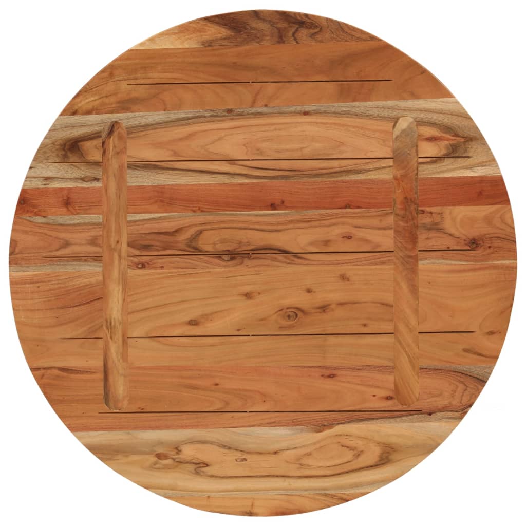 Piano per Tavolo ÃƒËœ80x3,8 cm Rotondo in Legno Massello di Acacia