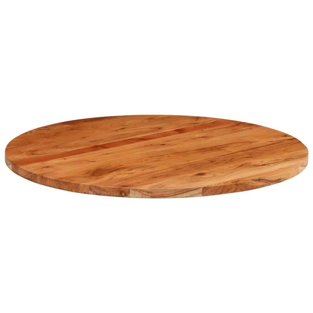 Piano per Tavolo Ã˜90x3,8 cm Rotondo in Legno Massello di Acacia