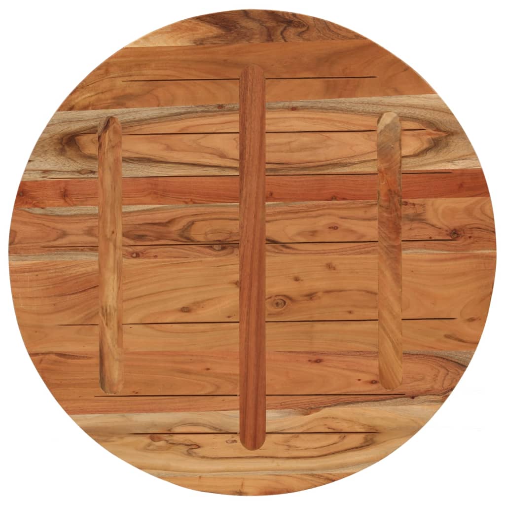 Piano per Tavolo Ã˜90x3,8 cm Rotondo in Legno Massello di Acacia