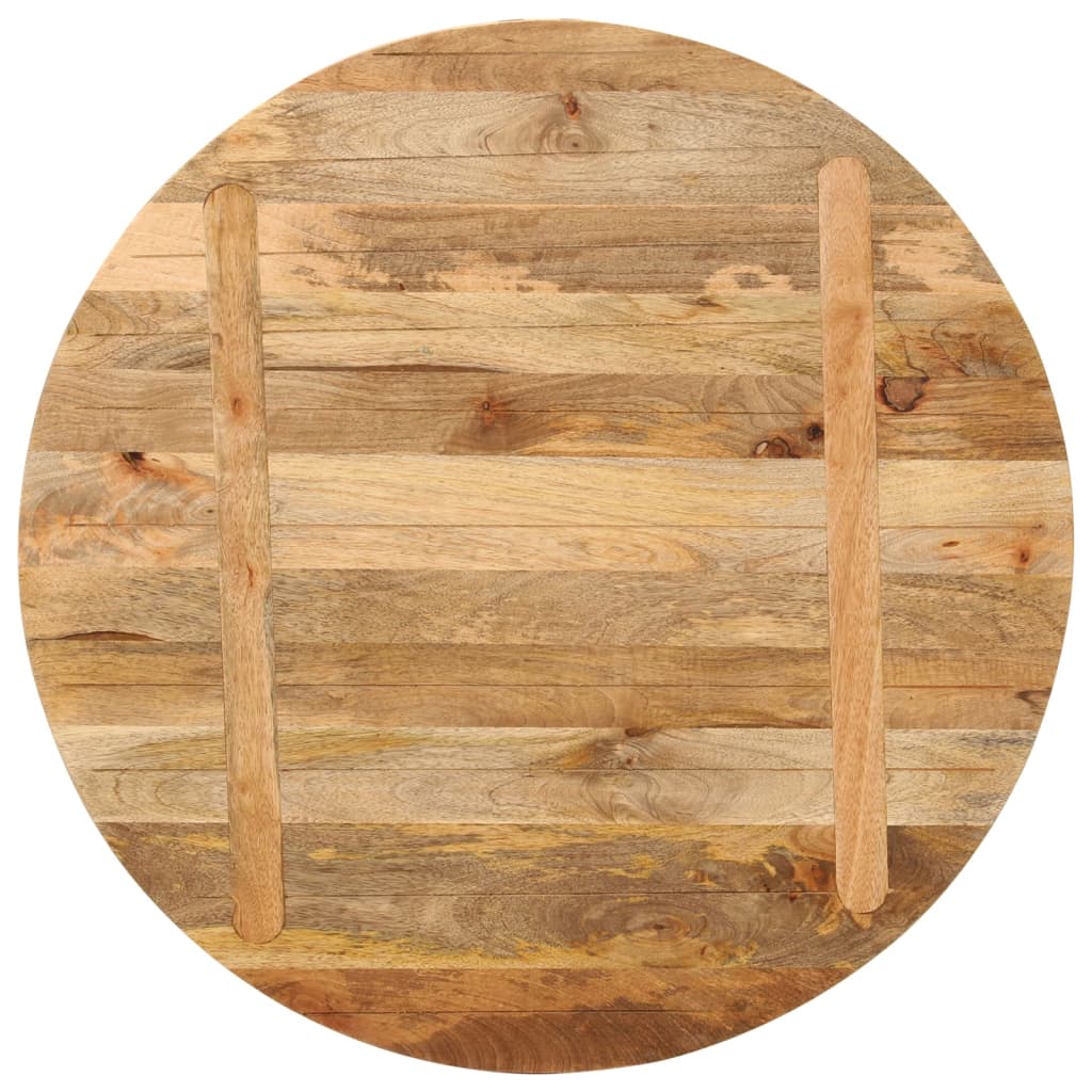 Piano per Tavolo Ã˜ 80x3,8 cm Rotondo in Legno Massello di Mango