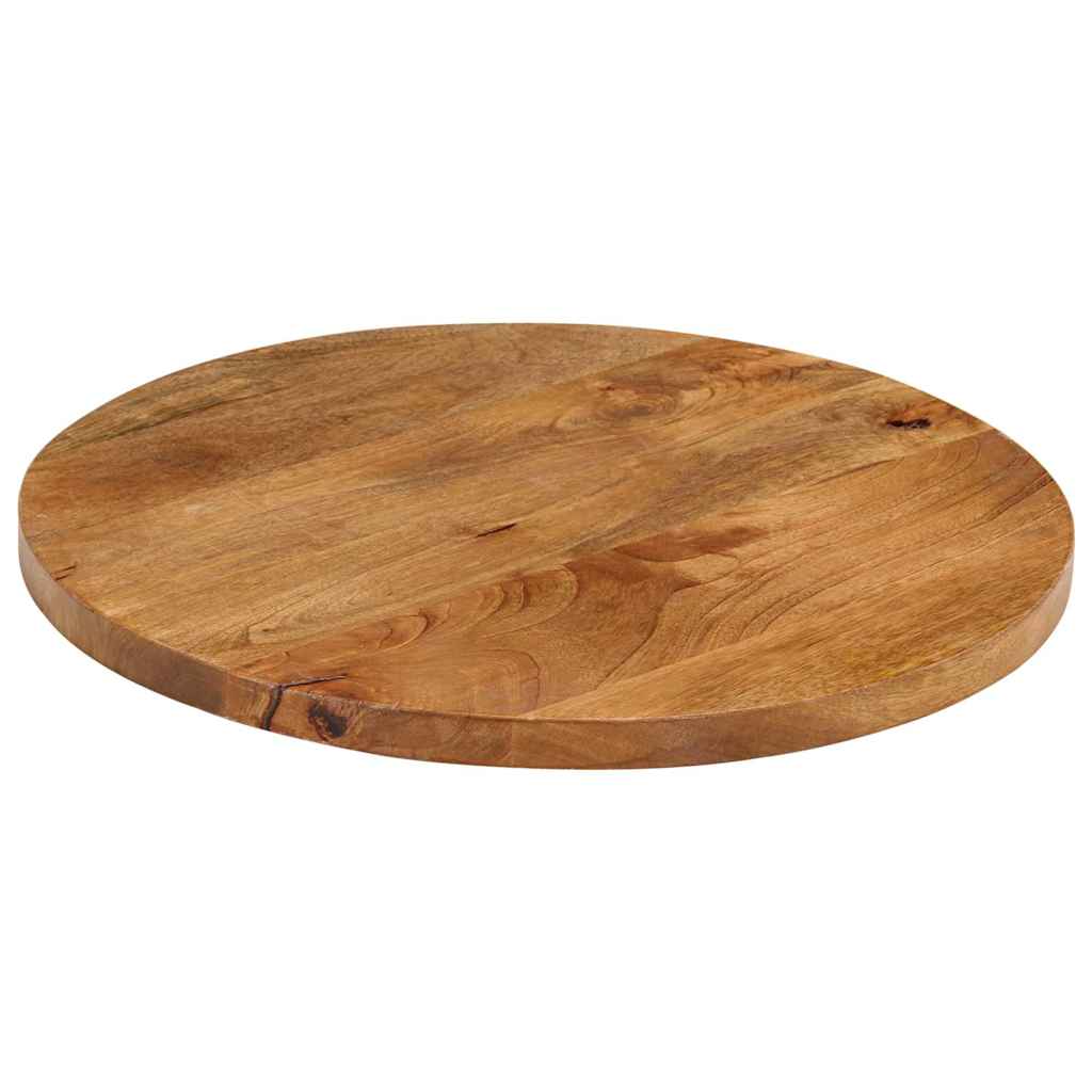 Piano per Tavolo Ã˜ 40x3,8 cm Rotondo in Legno Massello di Mango