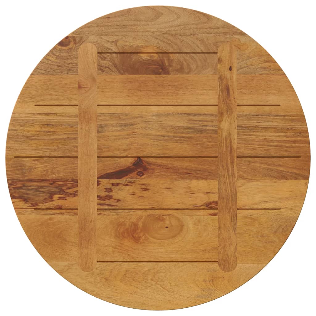 Piano per Tavolo Ã˜ 90x3,8 cm Rotondo in Legno Massello di Mango