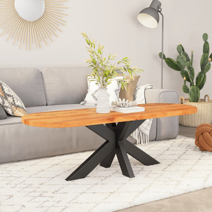 Piano Tavolo 80x40x2,5cm Ovale in Legno Massello di Acacia