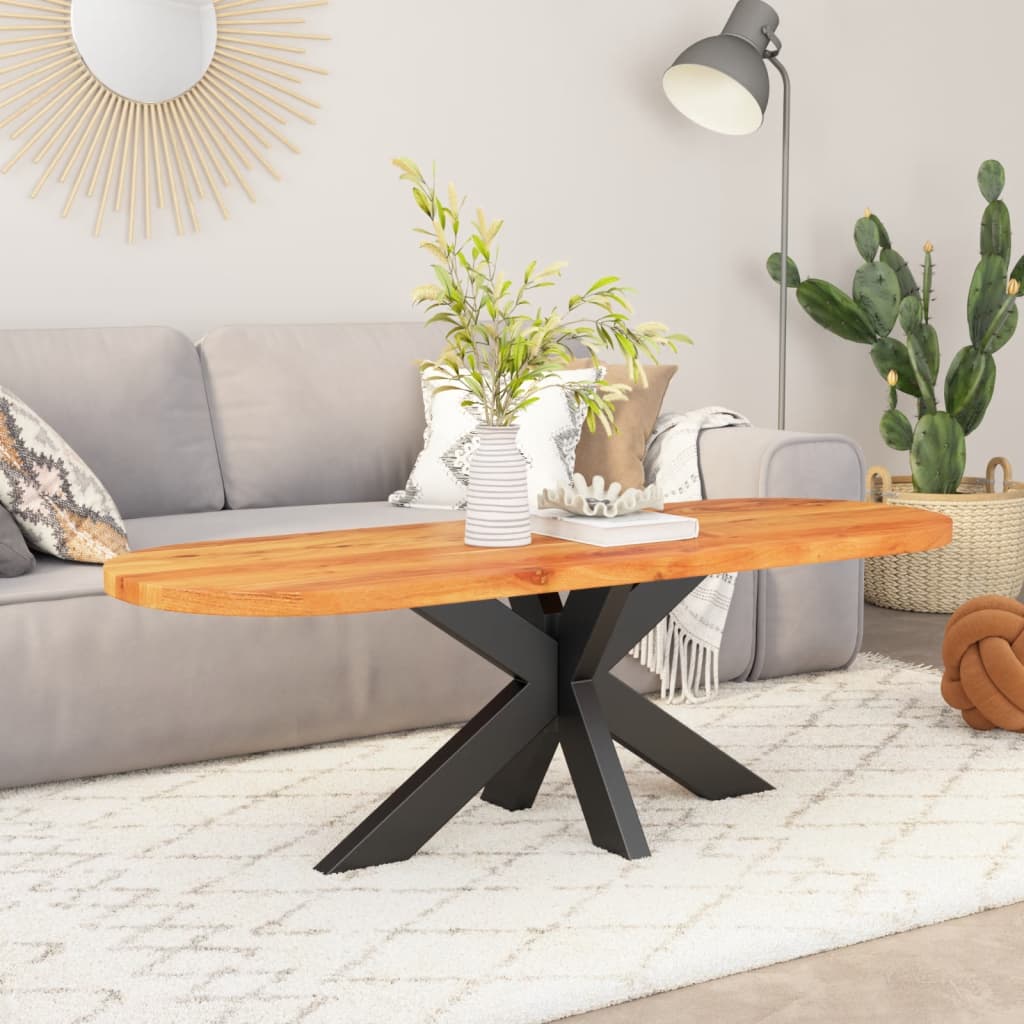 Piano Tavolo 90x40x2,5 cm Ovale in Legno Massello di Acacia