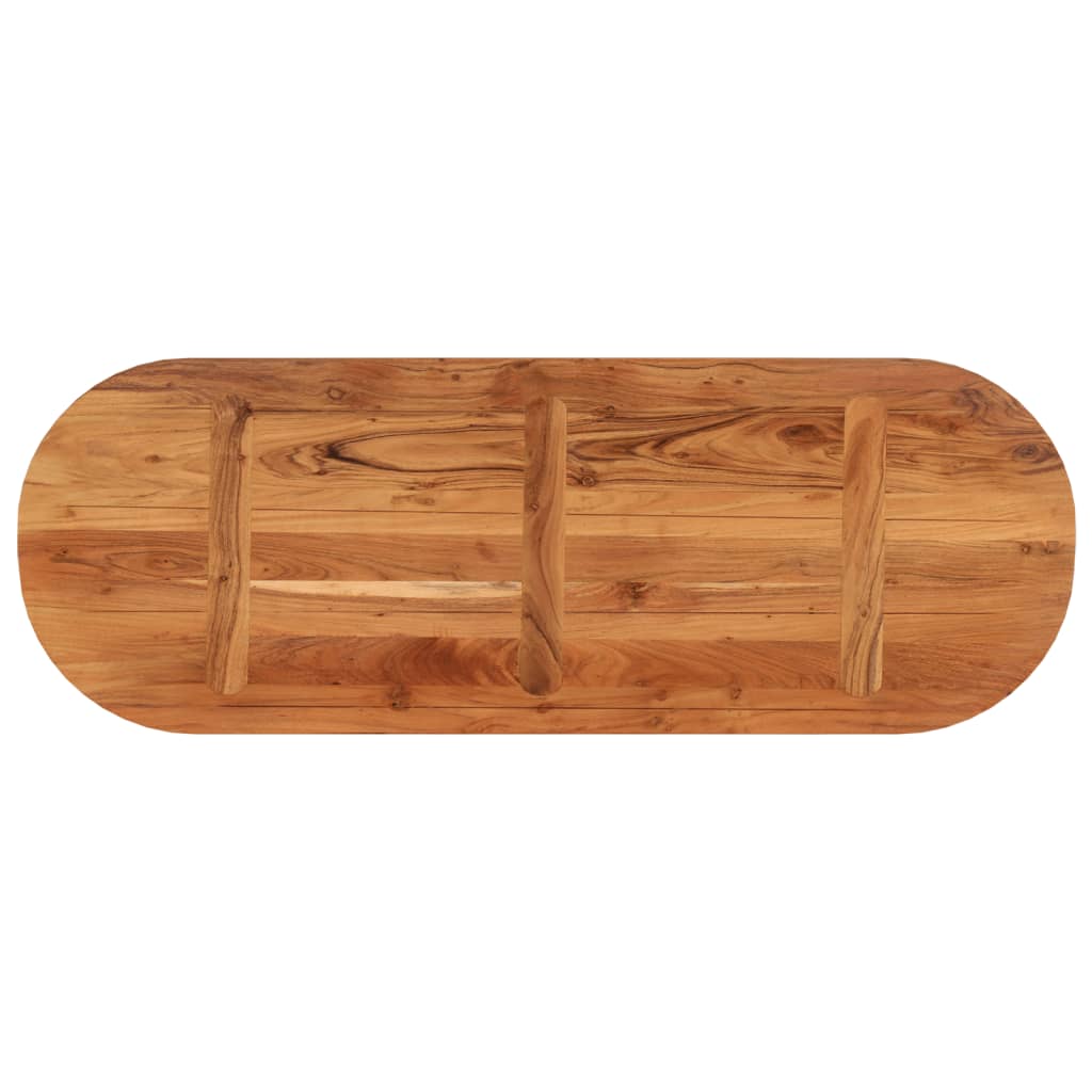 Piano Tavolo 140x50x2,5 cm Ovale in Legno Massello di Acacia