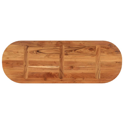 Piano Tavolo 140x50x2,5 cm Ovale in Legno Massello di Acacia