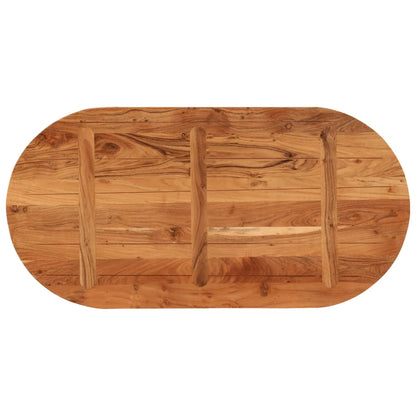 Piano Tavolo 120x60x2,5 cm Ovale in Legno Massello di Acacia