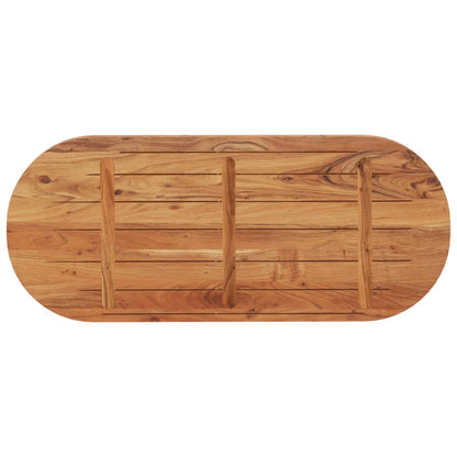 Piano Tavolo 140x60x2,5 cm Ovale in Legno Massello di Acacia