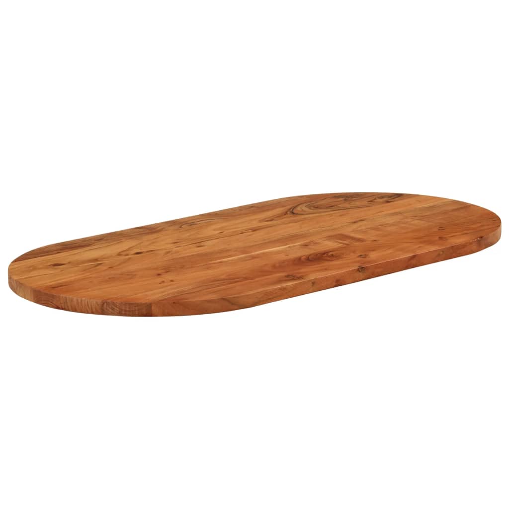Piano Tavolo 80x40x3,8 cm Ovale in Legno Massello di Acacia
