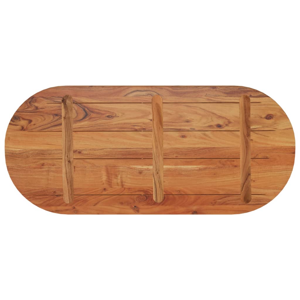 Piano Tavolo 90x40x3,8 cm Ovale in Legno Massello di Acacia