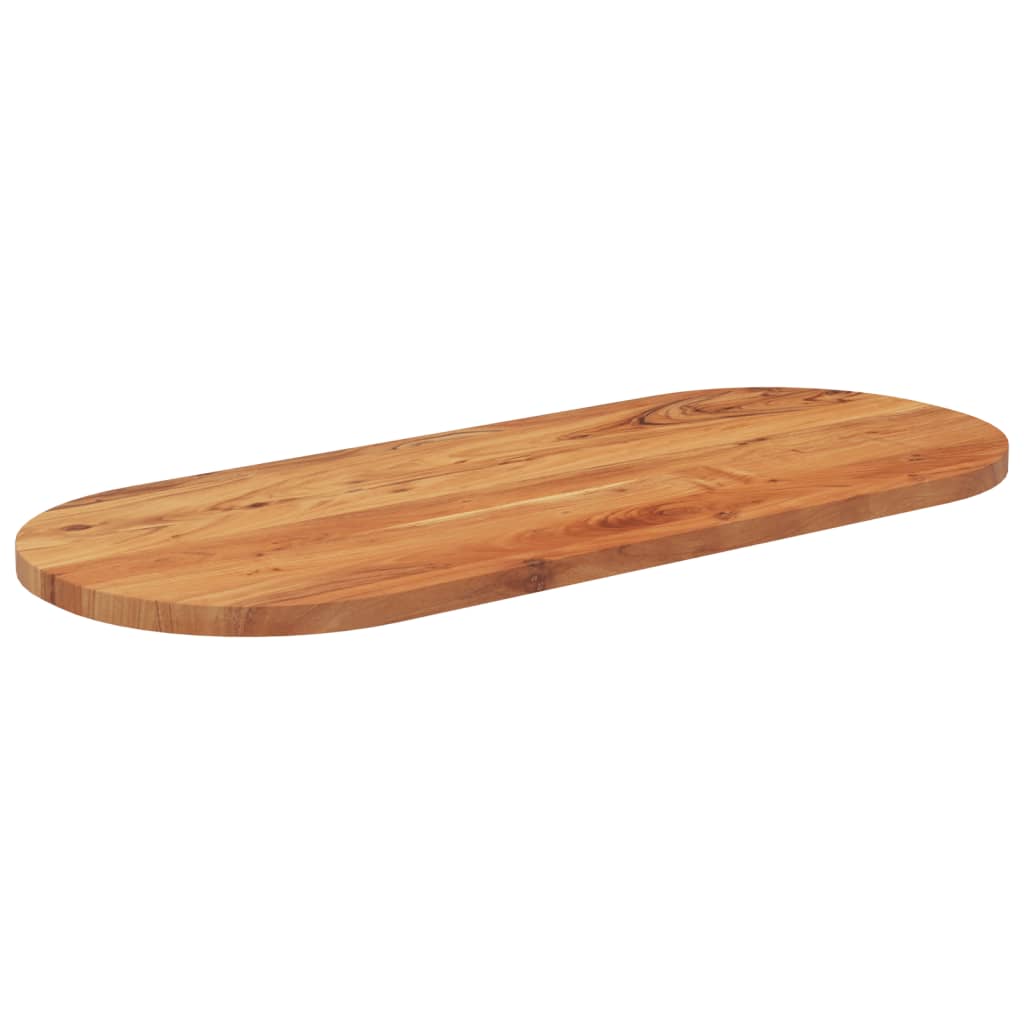 Piano Tavolo 140x60x3,8 cm Ovale in Legno Massello di Acacia