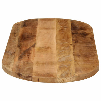 Piano Tavolo 80x40x2,5 cm Ovale Legno Massello Grezzo di Mango