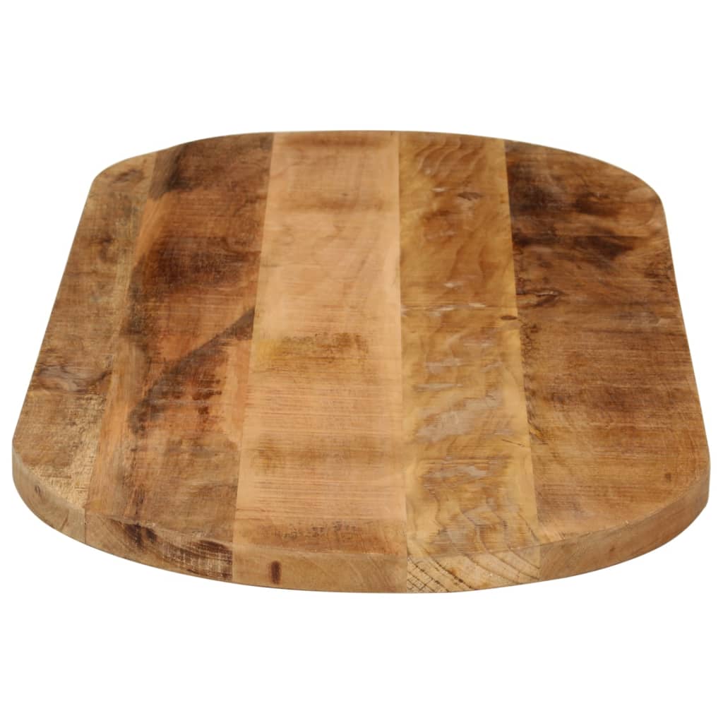 Piano Tavolo 100x40x3,8 cm Ovale Legno Massello Grezzo di Mango