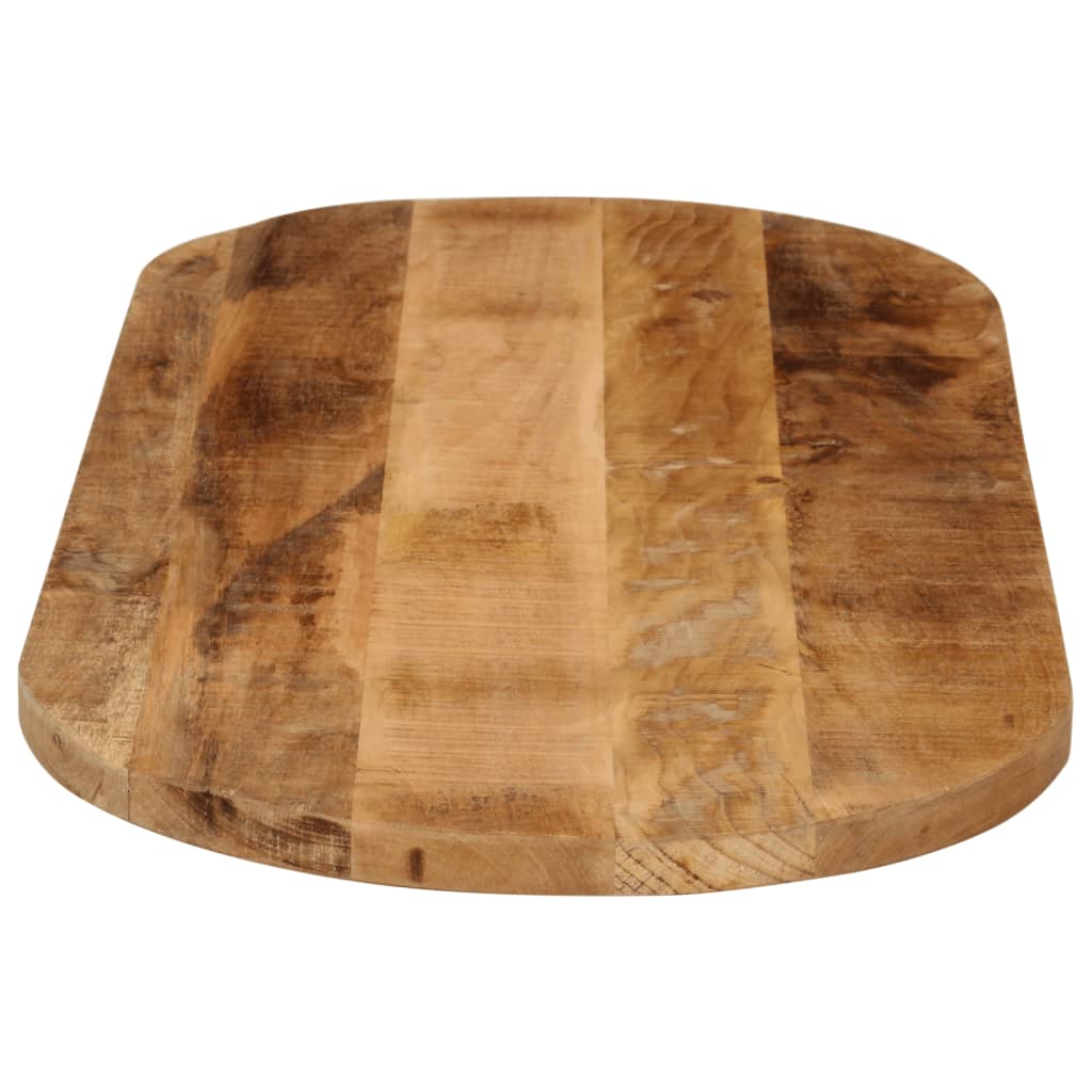 Piano Tavolo 140x60x3,8 cm Ovale Legno Massello Grezzo di Mango