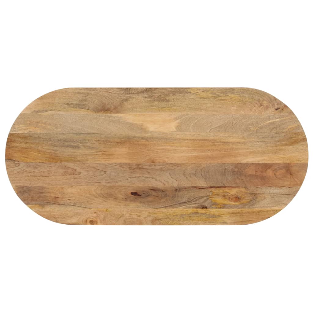 Piano Tavolo 90x40x2,5 cm Ovale in Legno Massello di Mango