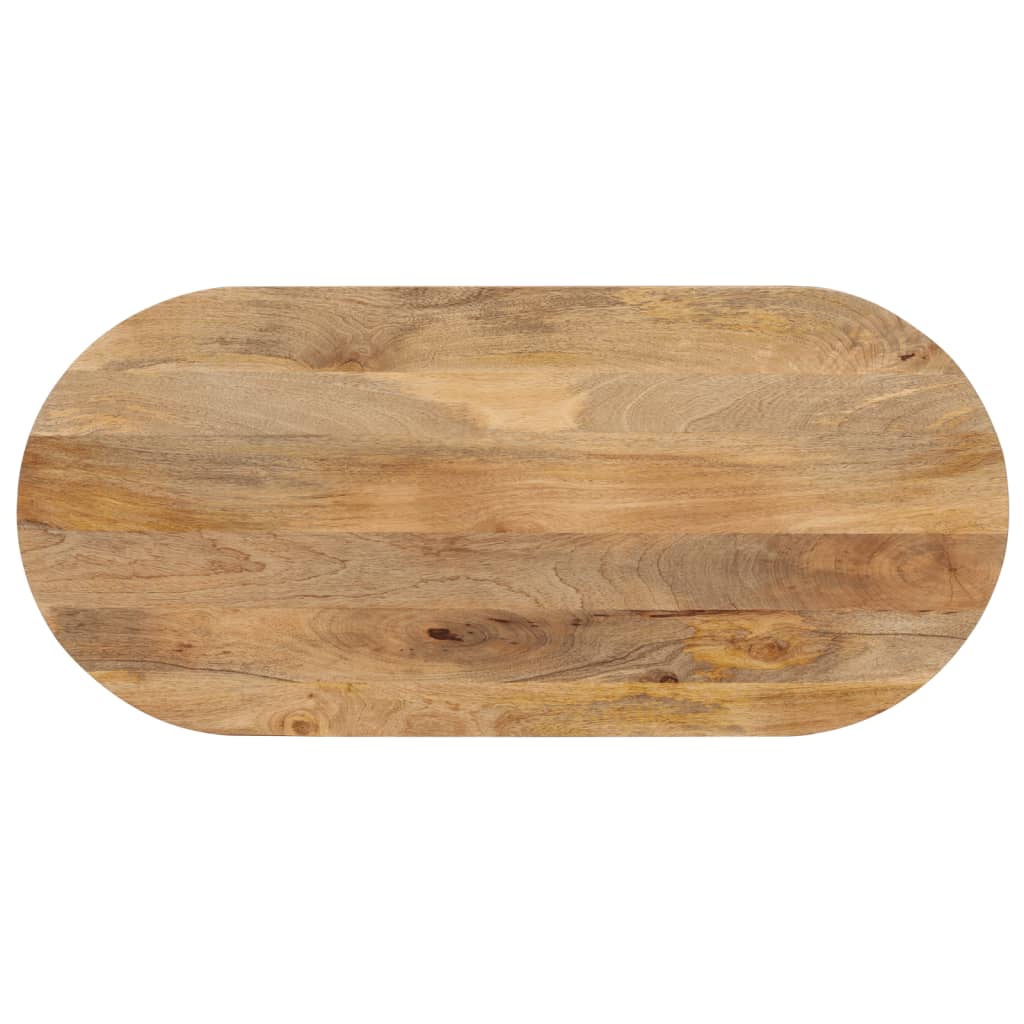 Piano Tavolo 90x40x3,8 cm Ovale in Legno Massello di Mango