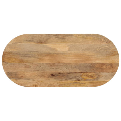 Piano Tavolo 100x40x3,8 cm Ovale in Legno Massello di Mango