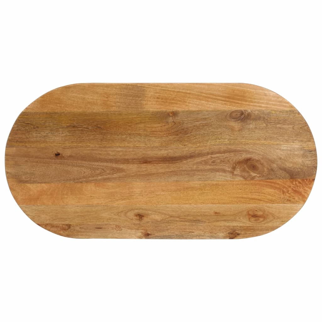 Piano Tavolo 110x50x2,5 cm Ovale in Legno Massello di Mango