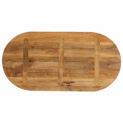 Piano Tavolo 140x60x2,5 cm Ovale in Legno Massello di Mango