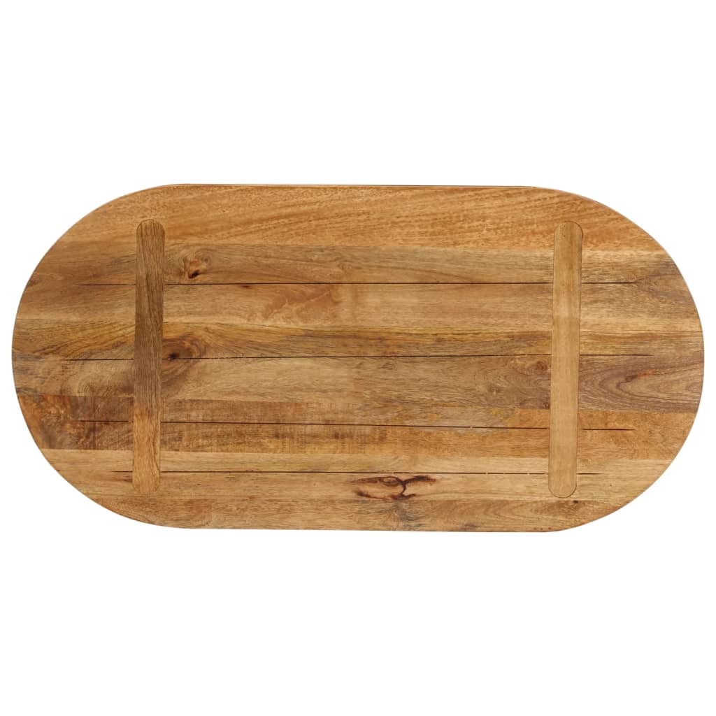 Piano Tavolo 80x40x3,8 cm Ovale in Legno Massello di Mango