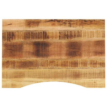 Piano Scrivania con Curva 80x50x2,5 cm Massello Grezzo di Mango
