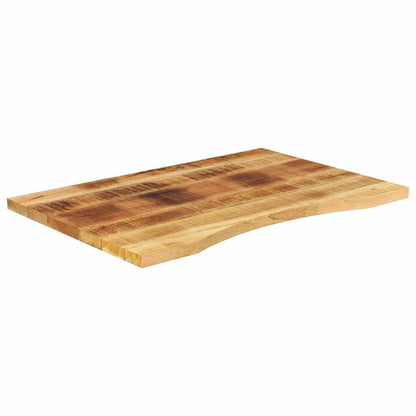 Piano Scrivania con Curva 80x50x2,5 cm Massello Grezzo di Mango