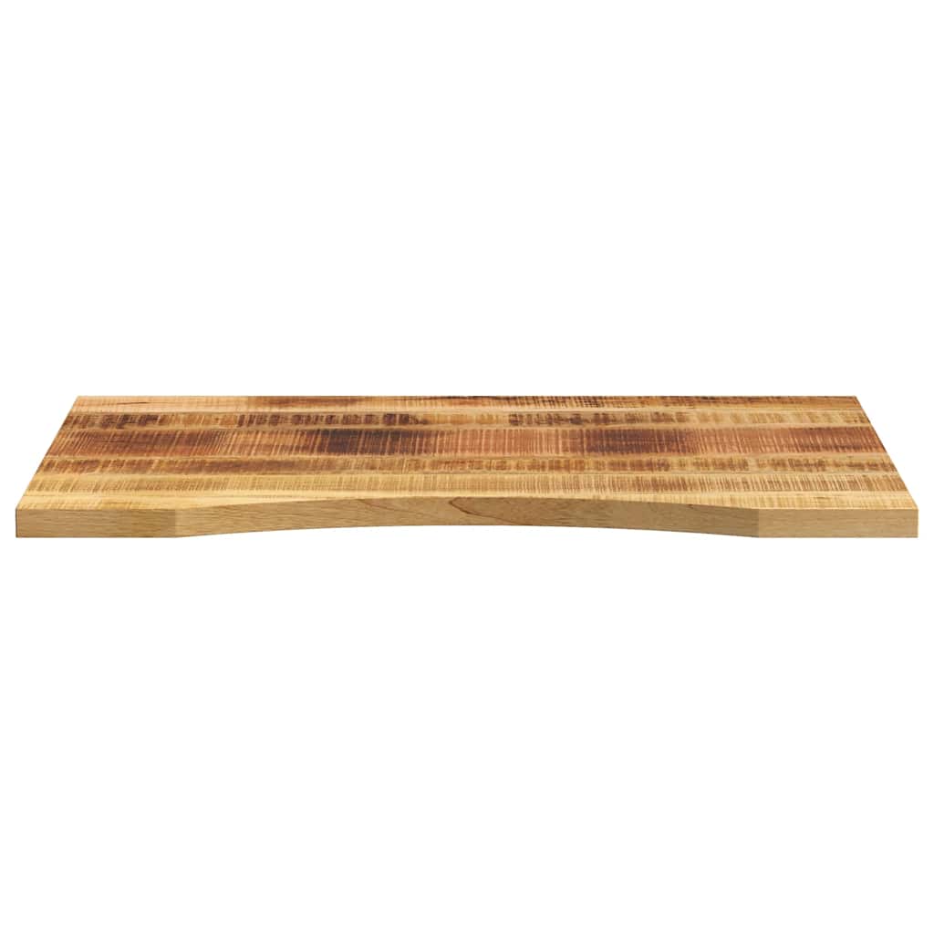 Piano Scrivania con Curva 80x50x2,5 cm Massello Grezzo di Mango