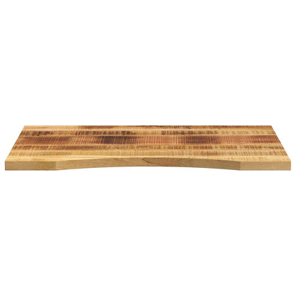 Piano Scrivania con Curva 80x50x2,5 cm Massello Grezzo di Mango