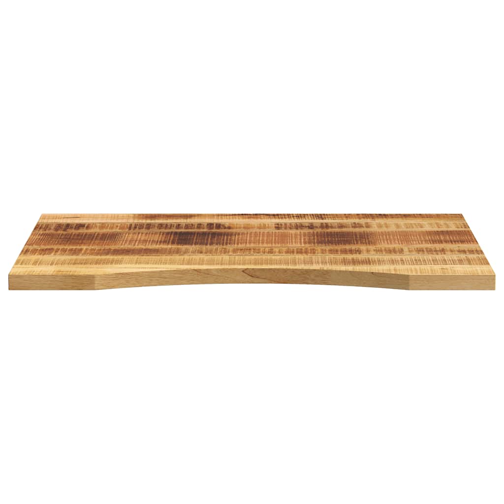 Piano Scrivania con Curva 90x50x2,5 cm Massello Grezzo di Mango