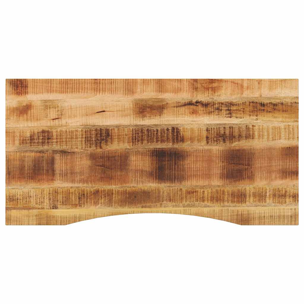 Piano Scrivania con Curva 110x50x2,5cm Massello Grezzo di Mango