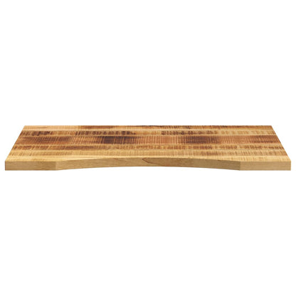 Piano Scrivania con Curva 90x60x2,5 cm Massello Grezzo di Mango