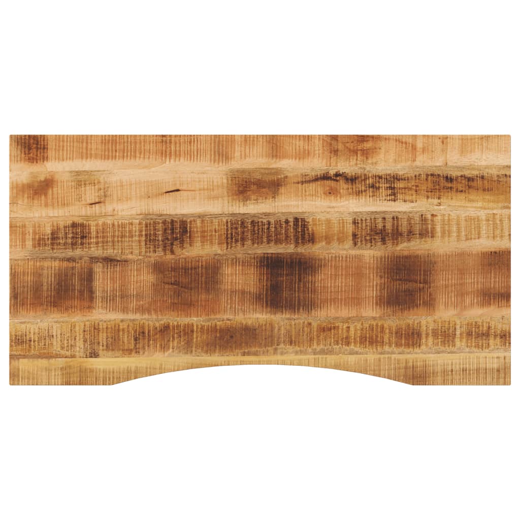 Piano Scrivania con Curva 120x60x2,5cm Massello Grezzo di Mango