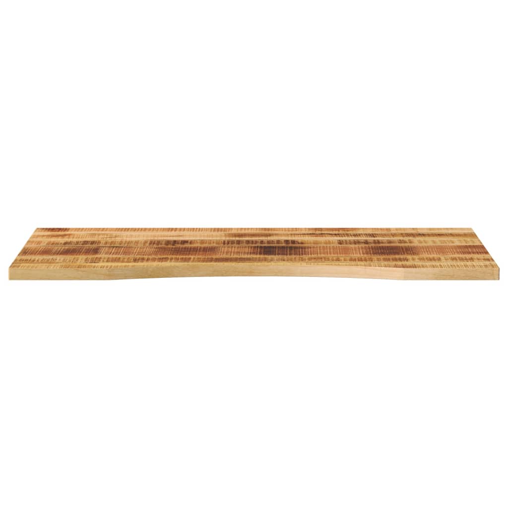 Piano Scrivania con Curva 120x60x2,5cm Massello Grezzo di Mango