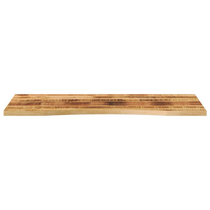 Piano Scrivania con Curva 120x60x2,5cm Massello Grezzo di Mango