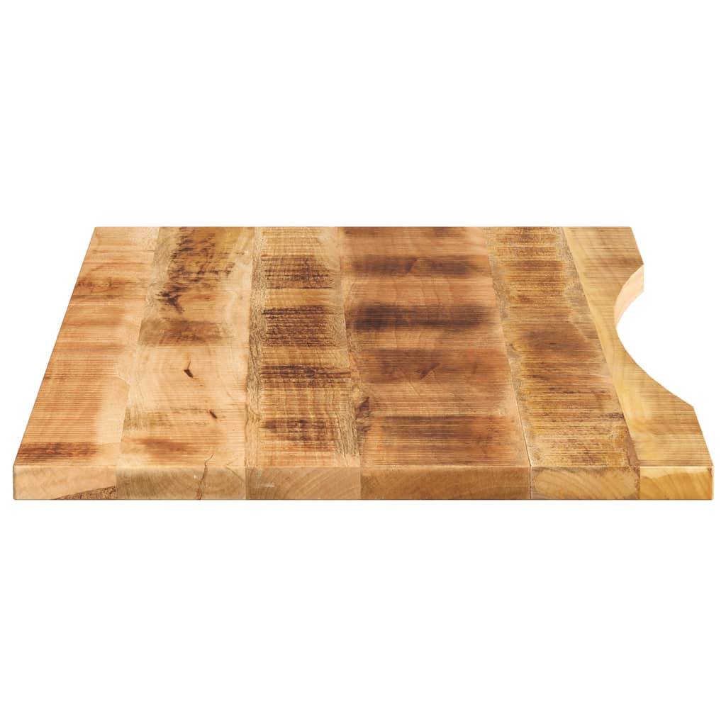 Piano Scrivania con Curva 120x60x2,5cm Massello Grezzo di Mango