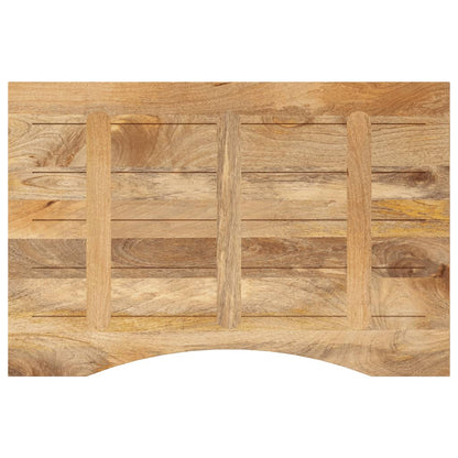 Piano Scrivania con Curva 90x50x2,5 cm Massello Grezzo di Mango