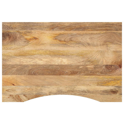 Piano Scrivania con Curva 100x50x2,5cm Massello Grezzo di Mango