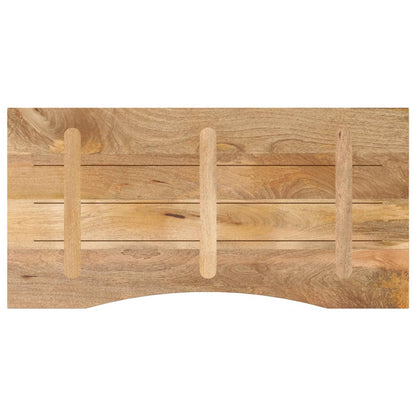 Piano Scrivania con Curva 110x50x2,5cm Massello Grezzo di Mango