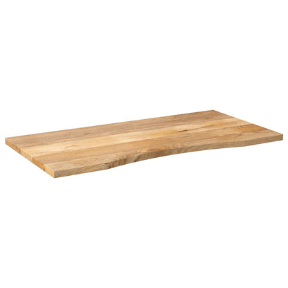 Piano Scrivania con Curva 120x50x2,5cm Massello Grezzo di Mango