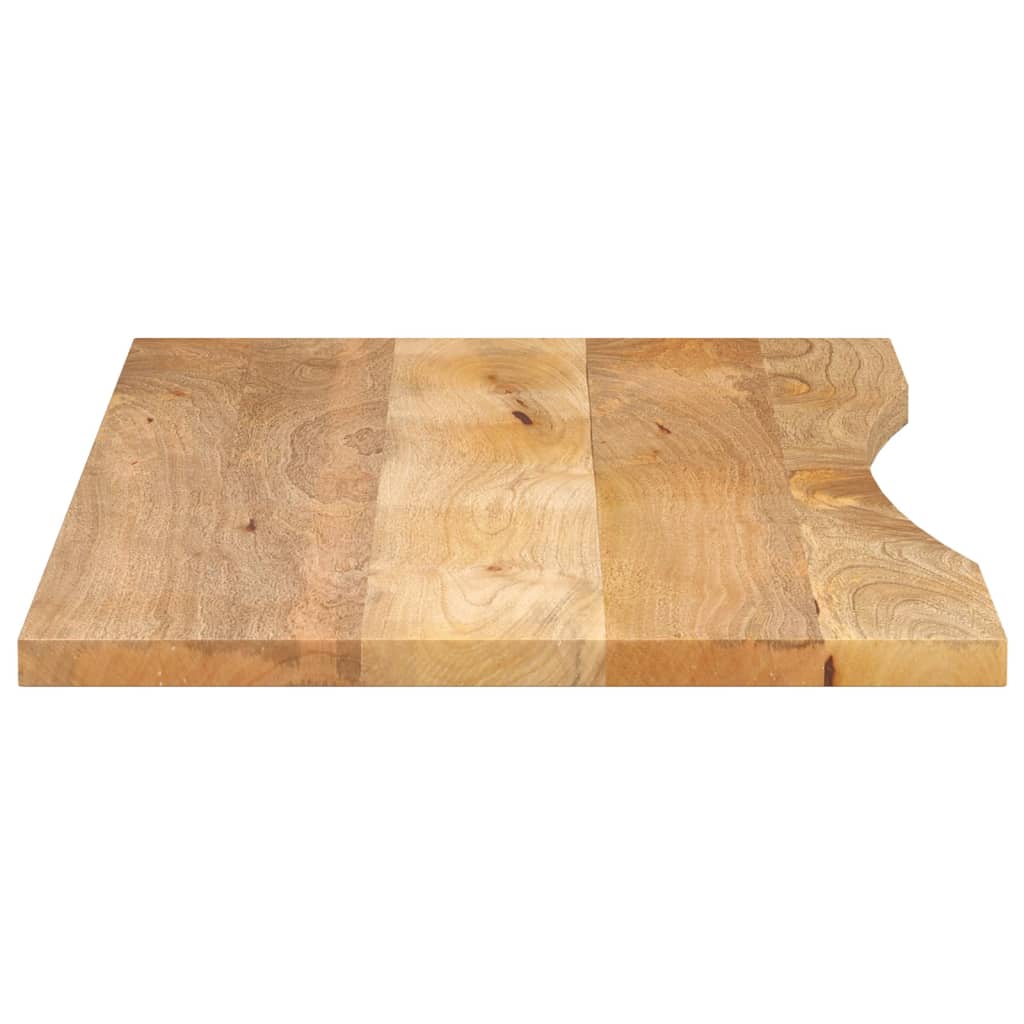 Piano Scrivania con Curva 120x50x2,5cm Massello Grezzo di Mango