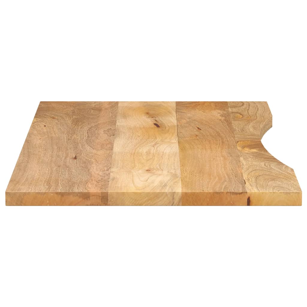 Piano Scrivania con Curva 140x50x2,5cm Massello Grezzo di Mango