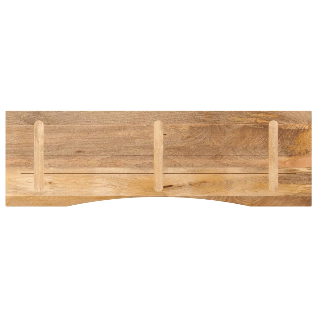 Piano Scrivania con Curva 160x50x2,5cm Massello Grezzo di Mango