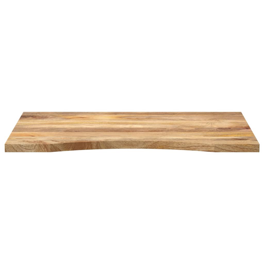 Piano Scrivania con Curva 90x60x2,5 cm Massello Grezzo di Mango