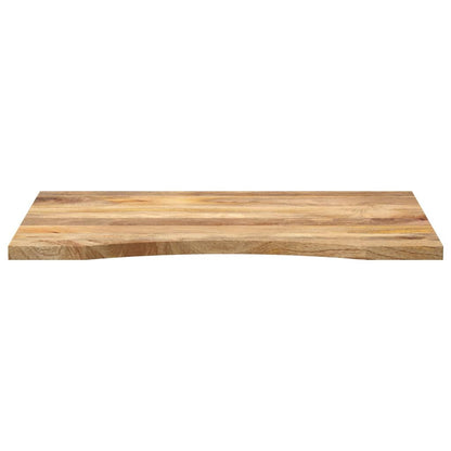 Piano Scrivania con Curva 90x60x2,5 cm Massello Grezzo di Mango