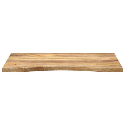Piano Scrivania con Curva 100x60x2,5cm Massello Grezzo di Mango