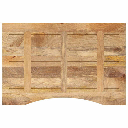 Piano Scrivania con Curva 100x60x2,5cm Massello Grezzo di Mango