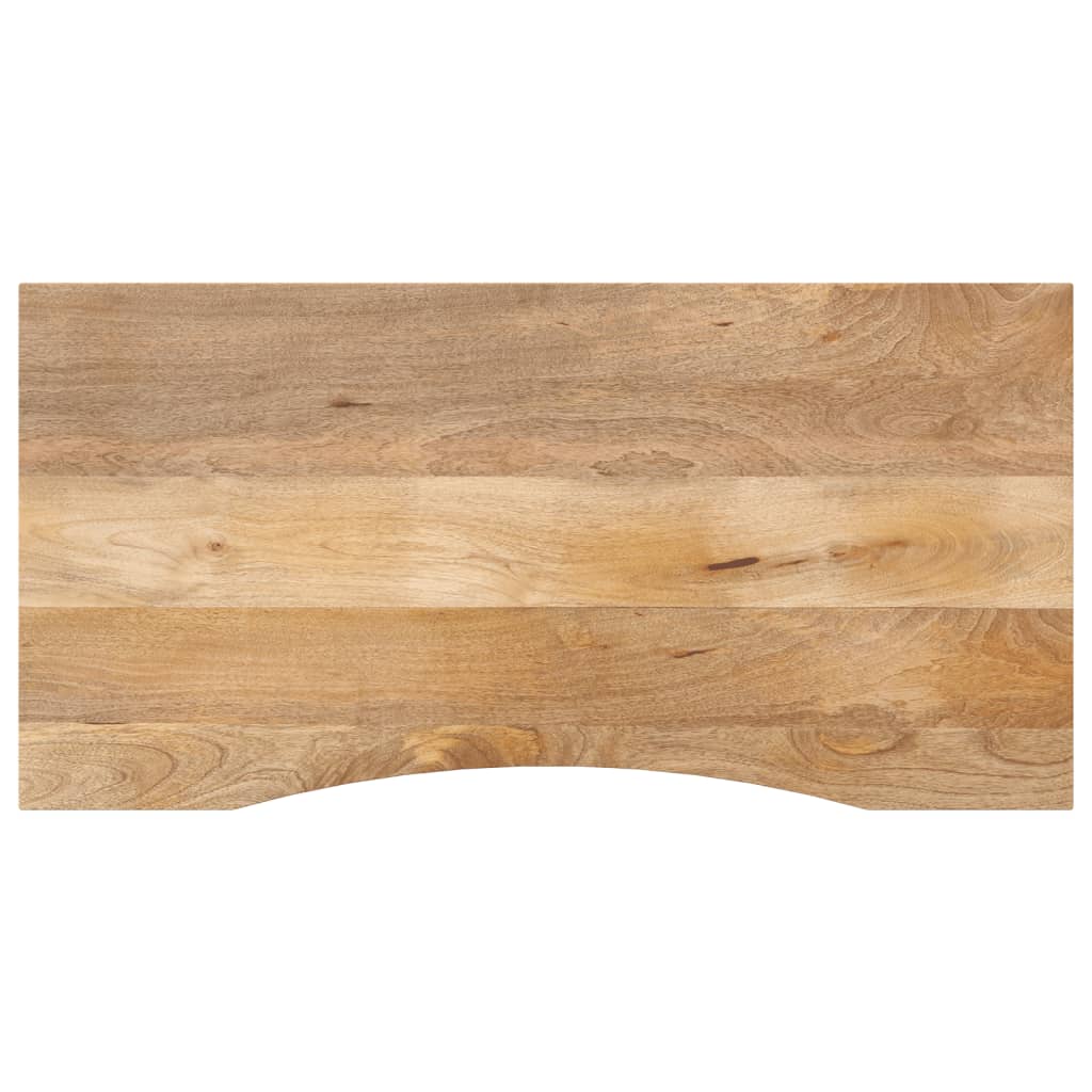 Piano Scrivania con Curva 120x60x2,5cm Massello Grezzo di Mango